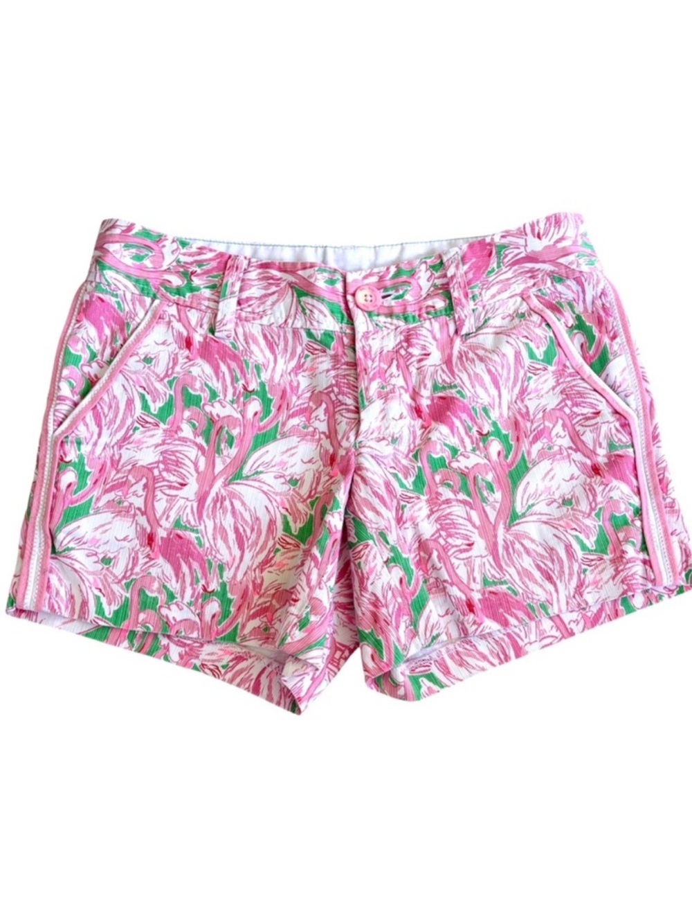 EUC Lilly Pulitzer Callahan Shorts Flamingo Pattern Size 0